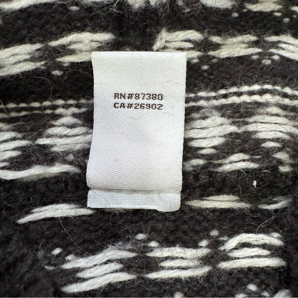 Burton Sweater Fair Isle Hooded Navy Red White Assymetrical Collar Ski Lodge XS - Picture 4 of 8